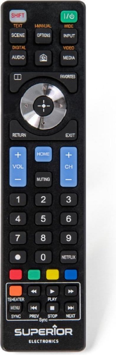 Superior Electronics SUPTRB009 Sony Replacement, universele vervangingsafstandsbediening die compatibel is met alle Sony-merk-TV's en Slimme TV's, klaar voor gebruik, geen programmering vereist