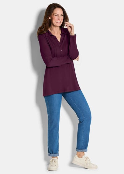 Tuniek van viscose-jersey - bordeaux - Gr. 20 van Goldner Fashion
