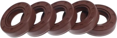 Dubbele Lip Olieafdichting met Roterende Veerstalen Afdichtingsring 19x35x10mm Rubber FKM Hoge Druk - 5 Stuks voor Motoren, Machines en Auto's