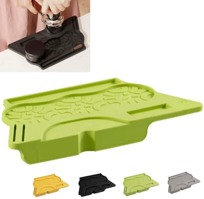 Dailygoods - Tampermat grijs, espresso koffie tampingmat, 24cm koffie tamper mat, voedselveilige siliconen tamping corner coffee koffiemachine-accessoires voor zeefhouder koffiestamper koffieborstel
