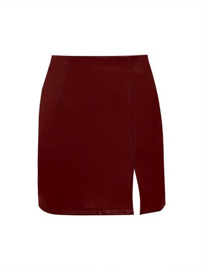 Livano Leren Rok - Broek - Legging - Dames - Jurk - Latex - Bordeauxrood - Maat S