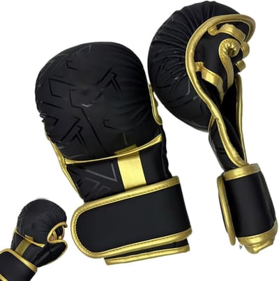 Bokshandschoenen - Kickbokshandschoenen - Zware zak training - Versterkte padding architectuur - ca. 22x12cm - Zwart Goud