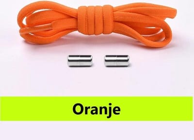 Schoenveters - Oranje - Veters plat 0.5 cm - Veters - Elastische veters - Sneakers - Schoenen - Kleding - Sport - Sportschoenen - Accessoires - 100 cm - Veterschoenen dames - Veterschoenen heren - Elastische veters kinderen - Lock laces