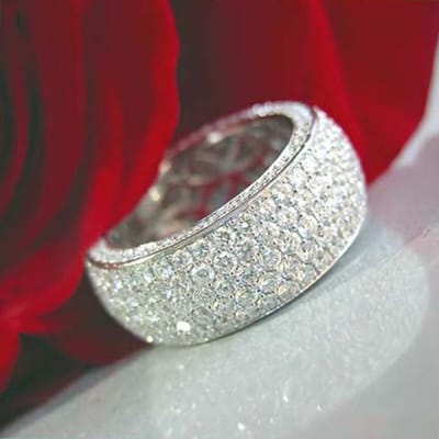 Caoshi Magnifique Bague de Doigt en Zircone Brillante pour Femme Alliances de Mariage Bijoux de Luxe Accessoires Brillants pour Cérémonie de Fiançailles 10 gray