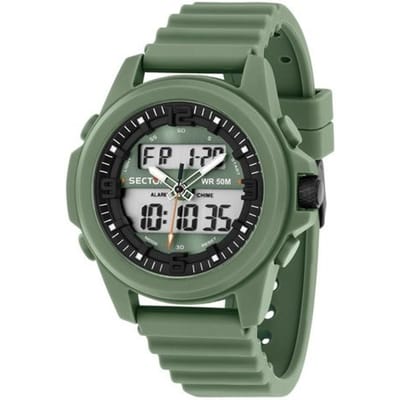 Montre homme Sector Ex-48 Bracelet Silicone Cadran Vert Quartz R3251302004 vert