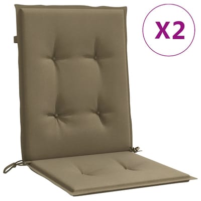 vidaXL - Stoelkussens - 2 - st - lage - rug - 100x50x4 - cm - stof - gemêleerd - taupe
