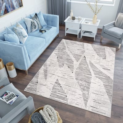 Tapiso Lotus Vloerkleed Beige Zwart Lijnen Woonkamer Laagpolig Tapijt Maat- 160x220