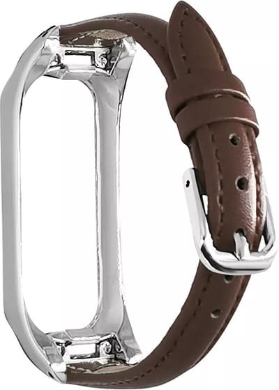 Leer Smartwatch bandje - Geschikt voor Samsung Galaxy Fit 2 leren bandje - bruin - Strap-it Horlogeband / Polsband / Armband