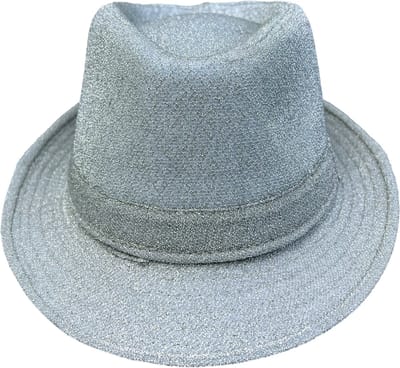 2 stuks gleufhoed - trilby hoedje - deuk hoedje - zilveren glitter hoedje