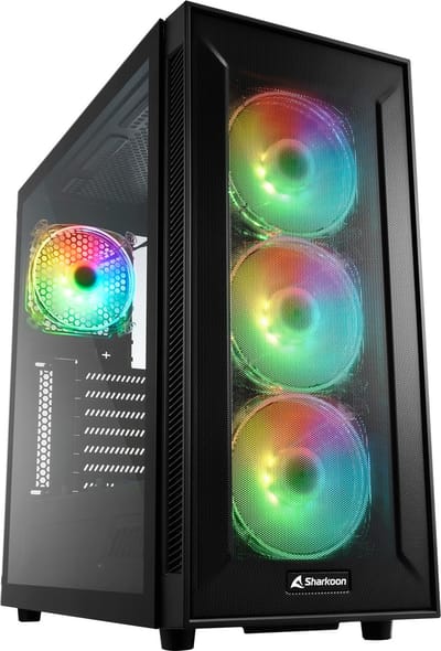 Sharkoon Sharkoon TG6M RGB - Tower - ATX - Seitenteil mit Fenster (gehärtetes Glas) Tower PC-behuizing Zwart