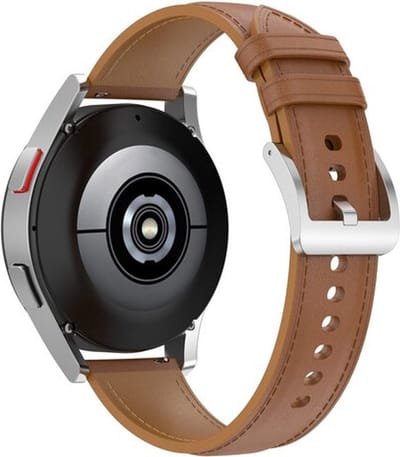 By Qubix - Geschikt voor Garmin bandje - Luxe leren bandje - Lichtbruin - Geschikt voor Garmin Vivoactive 6 / 5 / 3 - Smartwatch bandje 20mm