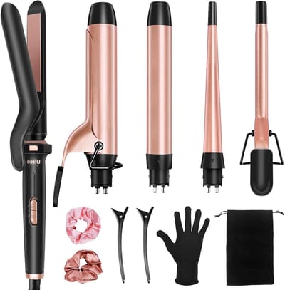 Krultang Set - Haarstyler Krulapparaat - Haar Stijlen - 5 Verwisselbare Vaten - 0.9 - 3.2 cm - Zwart