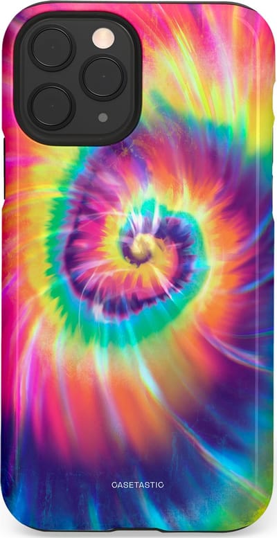 Casetastic hoesje geschikt voor Apple iPhone 11 Pro - Dubbellaagse bescherming - Kleurrijke draaikolk - Fashion Case - Donkerblauw Roze Goud Lavendel