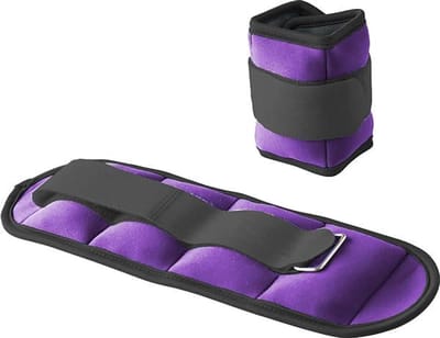 2 stuks Weighted Ankle Wraps Weighted Wristbands 0,5 kg per Stuk | Adjustable With Velcro Closure | For Fitness, Yoga, Rehabilitation, Jogging, Gymnastics, Aerobics, Gym（paars）