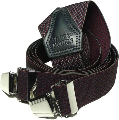 Pierre Mouton Elegance Bretel - Bretels - Volwassenen - Heren - Rood - 120cm - 3 brede clips - M - L