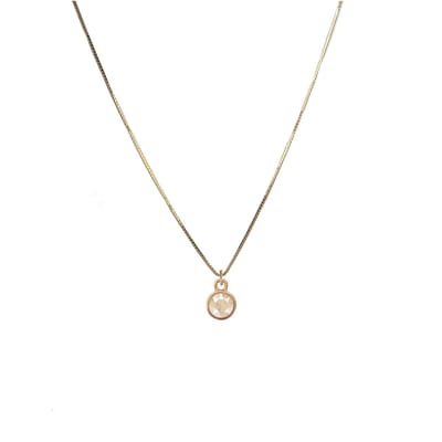 Ivory Cream mini ketting - 18 karaats verguld.