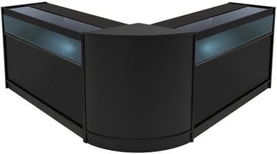 Iris led-winkeltoonbankset - zwart - cm60 & 2x b1200 - led-verlichting