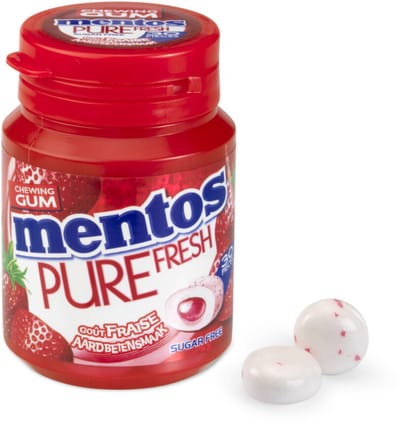 Mentos gum pure fresh aardbei 30 stukjes 60 gr