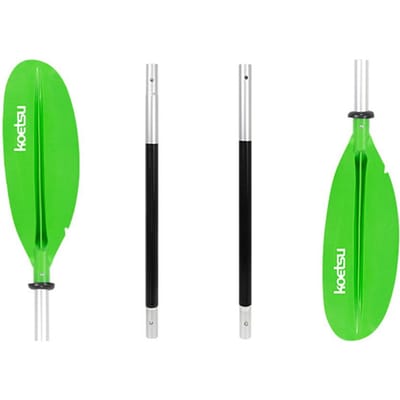 Lot de 4 pagaies de kayak réglables et détachables, en alliage d'aluminium, à double tête vert