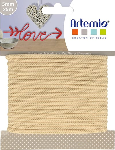 Artemio punnikdraad vanillegeel 5 m X 5 mm