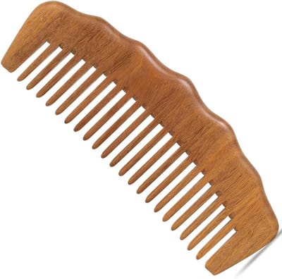 Houten Kam - Sandelhout Kam - Haar Ontwarren - Brede Tanden - 19.5 cm