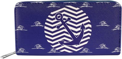 Cham Cham Damesportemonnee horizontaal imitatieleer van imitatieleer met maritiem motief