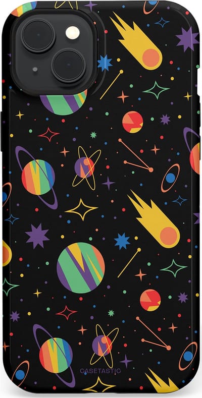 Casetastic Hoesje Geschikt voor Apple iPhone 15 Plus Magsafe - Stijlvolle Beschermende Duo-layer Case - Planeten en meteoren