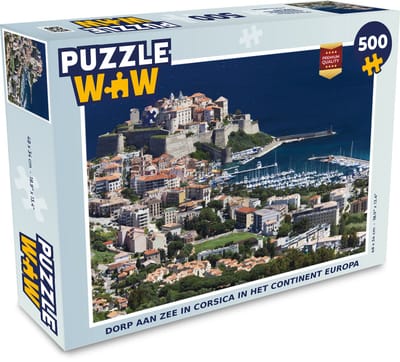 Puzzel Dorp aan zee in Corsica in het continent Europa - Legpuzzel - Puzzel 500 stukjes
