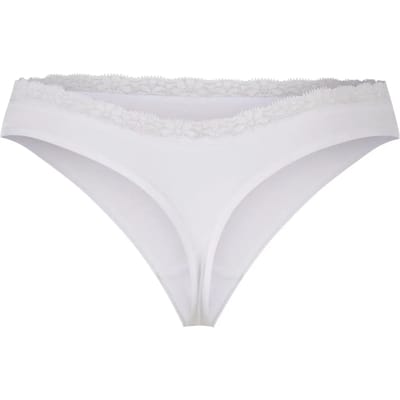 Urban Classics - Basic Cotton Tanga Lace 5Pack String - XS - Wit