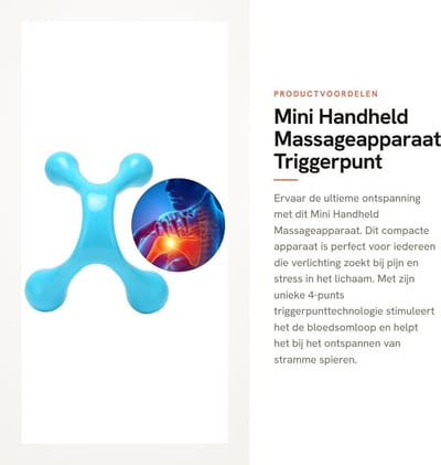 Dailygoods- Massageapparaat 4-punts - Massageapparaten voor het hele lichaam - Handheld Massagetool - Stimuleert bloedsomloop - Verlicht pijn en stress - Lichtgewicht en draagbaar