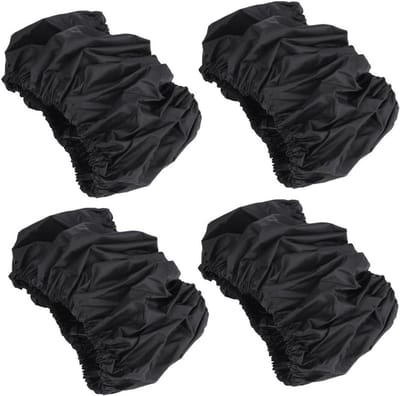 Kinderwagen wielen beschermhoezen stofdichte bandenhoes kind - zwart - klassieke kinderwagen wielen cover - accessoires - set van 2 - verschillende maten