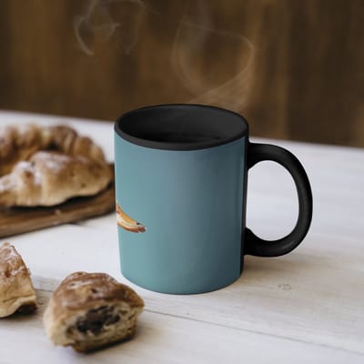 Magische Mok - Foto op Warmte Mokken - Koffiemok - Eend - Koksmuts - Cute - Vogel - Magic Mok - Beker - 350 ML - Theemok