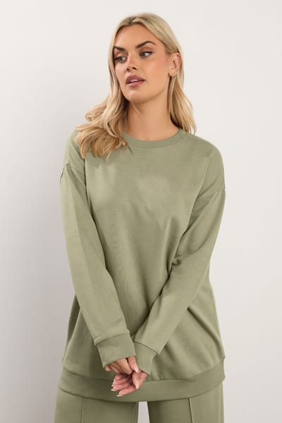 Yours Lichtkakigroen Sweatshirt Size 42