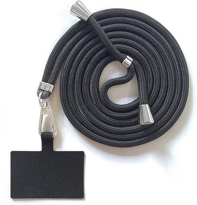 Universele verstelbare telefoonkoord - donkergrijs - 150 cm