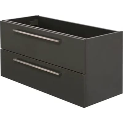 Aquazuro Wastafelonderkast Arezzo 37cm - Donkergrijs - Met 2 Lades - 37,4x99,2x45cm
