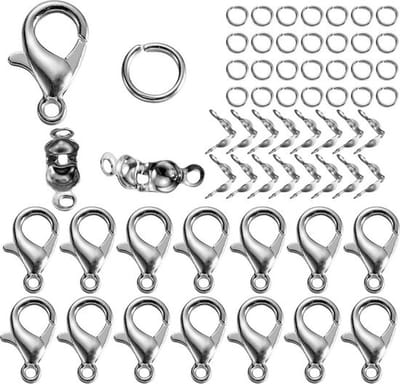Karabijnsluitingen, Ringetjes & Connector Sluitingen - Sieraden Maken Set - 80 Stuks - Zilverkleurig - Kasey