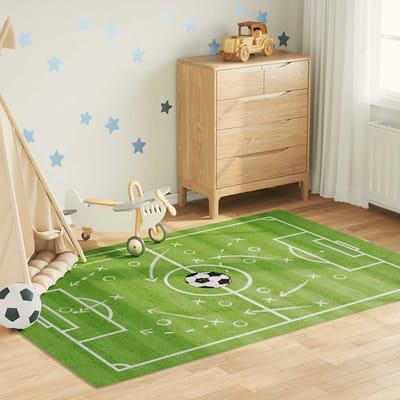vidaXL - Kindervloerkleed - voetbalveld - wasbaar - 160x230 - cm - groen