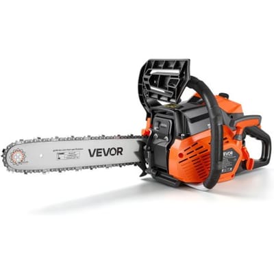VEVOR benzinekettingzaag 355,6 mm 40 cc 1,15 kW 2-taktmotor, voor houtbewerking, boomzagen en snoeien, 11.500 tpm, snelheidsafhankelijke choke, antisliphandgreep, twee brandstoftanks
