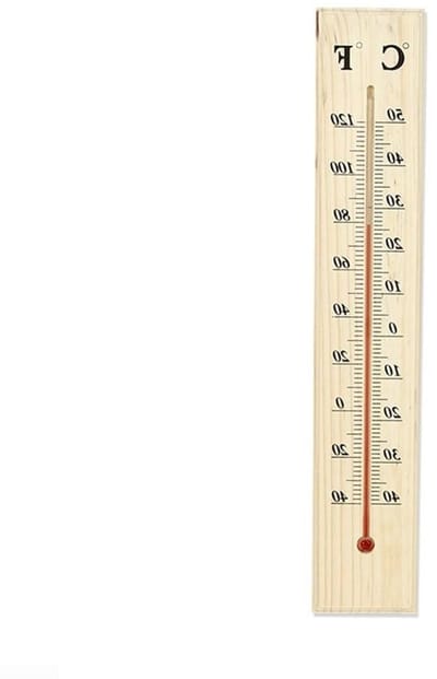 Houten Kamer Thermometer - Temperatuur Meter - Binnen Buiten - Duidelijke Schaal - 40 cm - Natuurlijk Hout
