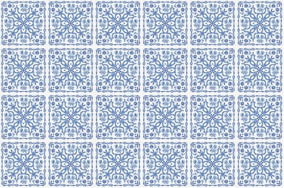 Wallfluent Tegelstickers - Blauwe Tegels Plakfolie Tegels - Set van 24 stuks 10 x 10 cm - Blauw Tegelfolie Keuken - Achtergronden En Patronen Tegelstickers Badkamer