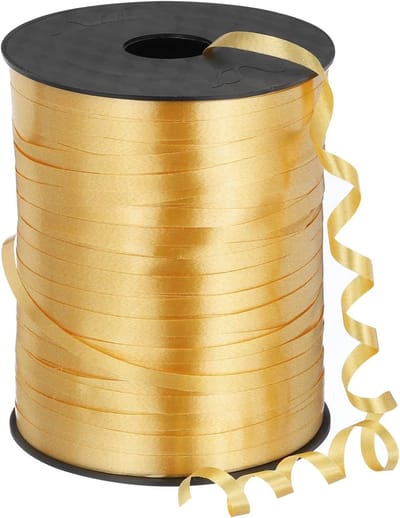 5mm 500 Yards Curling Lint Geplooide Ballon String Metallic voor Feestdecoratie, Cadeauverpakking en Ambachten in Licht Goud