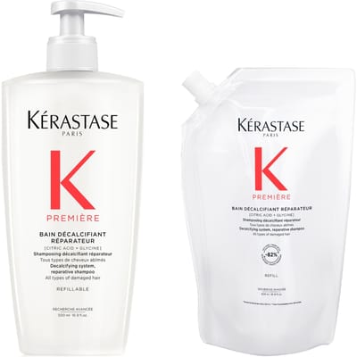 Kérastase Première Shampoo Decalcifying & Repairing Refillable Bottle for Damaged Hair with Pure Citric Acid and Glycine 500ml