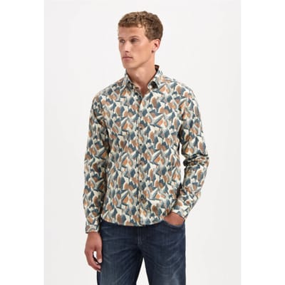 No Excess Shirt Stretch Allover Printed Night Maat: S | Casual Overhemden Outlet | Heren | Blauw