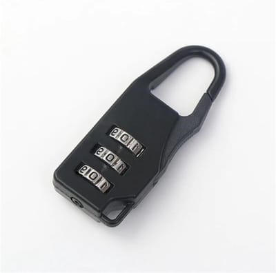 Zinklegering, mini-wachtwoord, klein slot, bagagetas, wachtwoord, slot, kast, kleurslot, wachtwoord, slot, klein slot, 55 x 21 x 8 mm, 1 stuk (zwart)