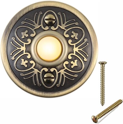 Led Deurbel Drukknop - Metalen Drukker - Voordeur Beveiligen - Stevig Ijzeren Materiaal - 5.6 cm - Brons