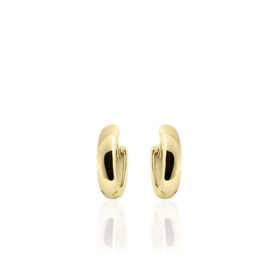 Jewels Inc. - Oorbellen - Oorringen met Scharnier - Glad Rond - 3mm Breed - 13.5mmØ - 14 Karaat Geelgoud laagje op zilver