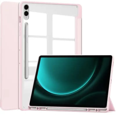 EtuiTab - Samsung Galaxy Tab S9 FE - Smart Clear Hoes - Roze - Magnetisch - Met RCPenhouder