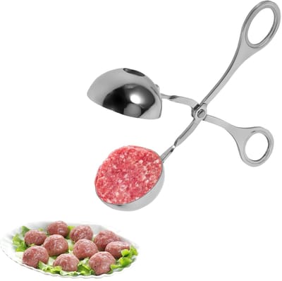 Allecto - Gehaktbal Maker - Vlees Baller Tang - Roestvrij staal - Meloen Baller - Keuken Gereedschap - Geschikt voor Gehaktballen - Zilver