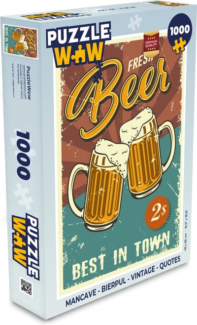 Puzzel Mancave - Bierpul - Vintage - Quotes - Legpuzzel - Puzzel 1000 stukjes volwassenen