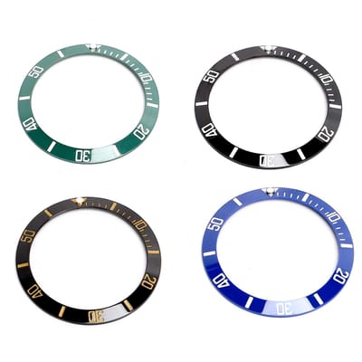 4 stuks Keramische Horloge Bezel Inzetstuk Polshorloge Bezel Inzetring Vervangingsonderdelen 38mm gray
